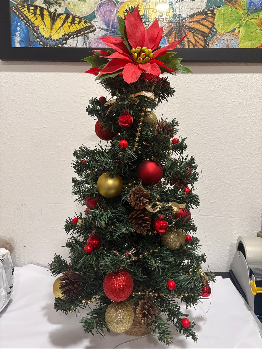 Festive Red & Green Holiday Tree -24”